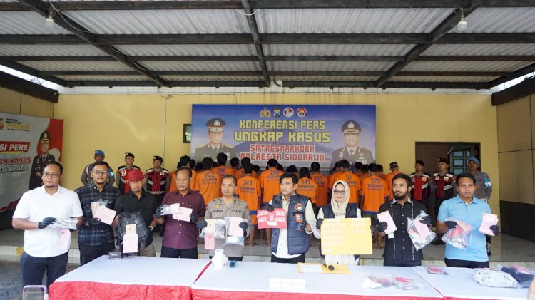 Sat Resnarkoba Polresta Sidoarjo Ungkap 59 Kasus, Amankan 81 Tersangka